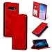 Produktbild i-Case Geschäft Brieftasche Hülle für Samsung S10 Handy-Tasche Schutzhülle Book Style Clip Wallet Portmonee Magnetic Verschluss Etui Stand Kartenfach Flip Case Tasche Hülle für Galaxy S10,Rot