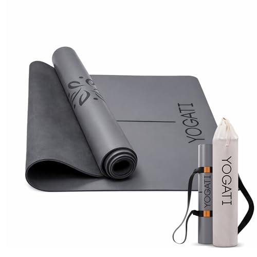 YOGATI® Yogamatte rutschfest Naturkautschuk mit Tasche - Yoga...