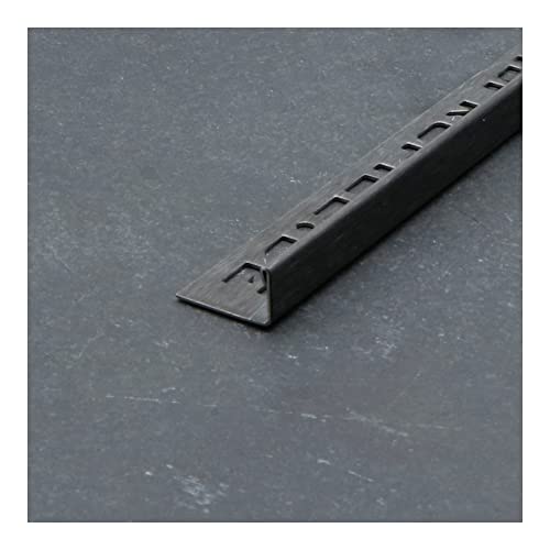 Fuchs Design Premium profilé pour carrelage 12,5 mm équerre acier inox V2A brossé anthracite 2,5 m