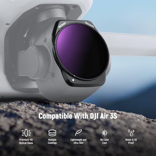Neewer ND/PL Filter Set Compatible with DJI Air 3S, 4 Pack ND8/PL, ND16/PL, ND32/PL - Image 2