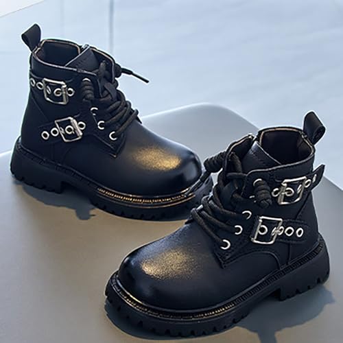 IWIHMIV Toddler Girl Riding Boots Boys Hiking Ankle Boots Non Slip Outdoor Kids Work Booties Lace Up Zipper4