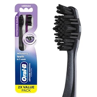 Oral-b Charcoal Whitening Therapy Toothbrush, Medium, 2 Count