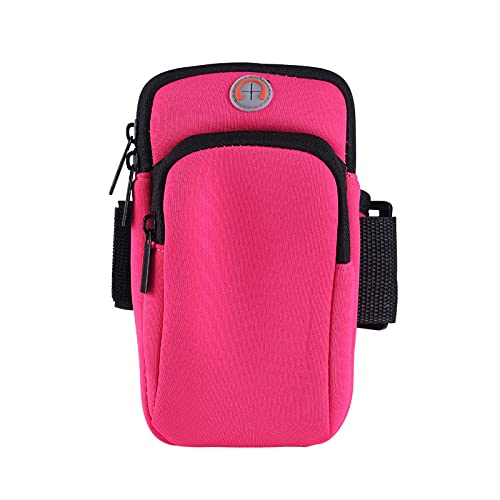 Image of Sunkizzrs Armband for Running Waterproof Washable Mobile Holder Arm Band for Fitness Gym Outdoor Sports, Armband for iPhone /Vivo /Oppo /Samsung /Sony /Motorola /Xiaomi Redmi (Under 6.5 Inch) (Rose red)