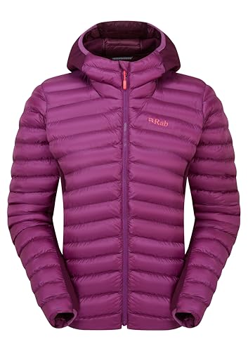 Rab Women's Cirrus Flex Hoodie Jacket, Lightweight Insulated Puffer Coat for Hiking - Plum/Mulberry - X-Small