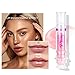 Plumping Lip Oil With Chili Extract - Fuller Lips Instantly! Ultra-Hydrating & Nourishing, Glossy Finish Lip Glow Oil, Lip Plumping Booster Plump, Smooth, and Define Your Lips Naturally (01 Pink)