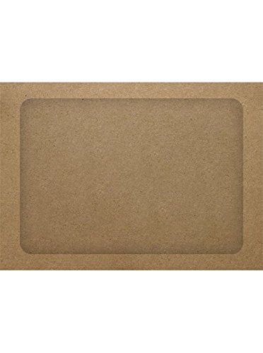 LUXPaper A7 Full Face Window Envelopes | Peel & Press | 5 1/4" x 7 1/4" | Grocery Bag Brown | 70lb. Text | 50 Qty