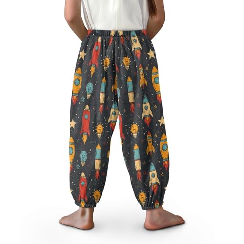 Image of Unisex Little Kids Yoga Trousers Bohemian Beach Pants Baggy Harem Activewear for Boys and Girls Age 3-10