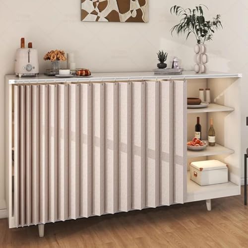 Cortina plisada a prueba de polvo para puerta de armario de cocina, cortina impermeable para baño, cortina opaca para dormitorio, sala de estar
