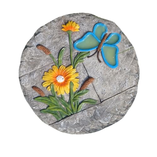 KCNN 踏み石 飛び石 庭の装飾 暗闇で光る 樹脂タイル 敷石 平板 おしゃれ ステップストーン 屋外用踏み石 装飾ストーン 美しい芝生/庭の石 ガーデニング 庭石 石畳 全天候型 歩道 足石 庭/ショッピングモール/中庭用 (13)