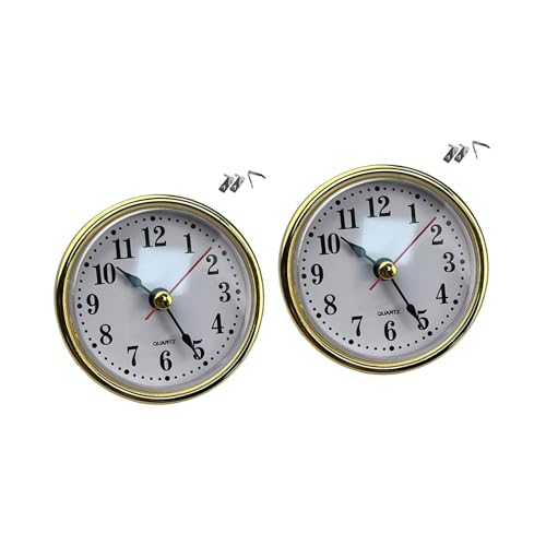 ANMITI Reloj pequeño de 65 mm con movimiento redondo y números arábigos/opcionales fáciles de leer en oro/plata