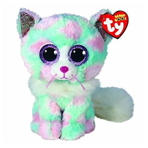 TY 2008069 Beanie Boos 15 Cm-T36376 Opal Plush Toy, Green/Pink, 15 cm