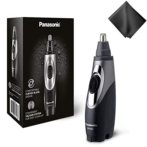 Panasonic Men's Wet/Dry Nose & Ear Hair Trimmer with Vacuum Cleaning System, Black