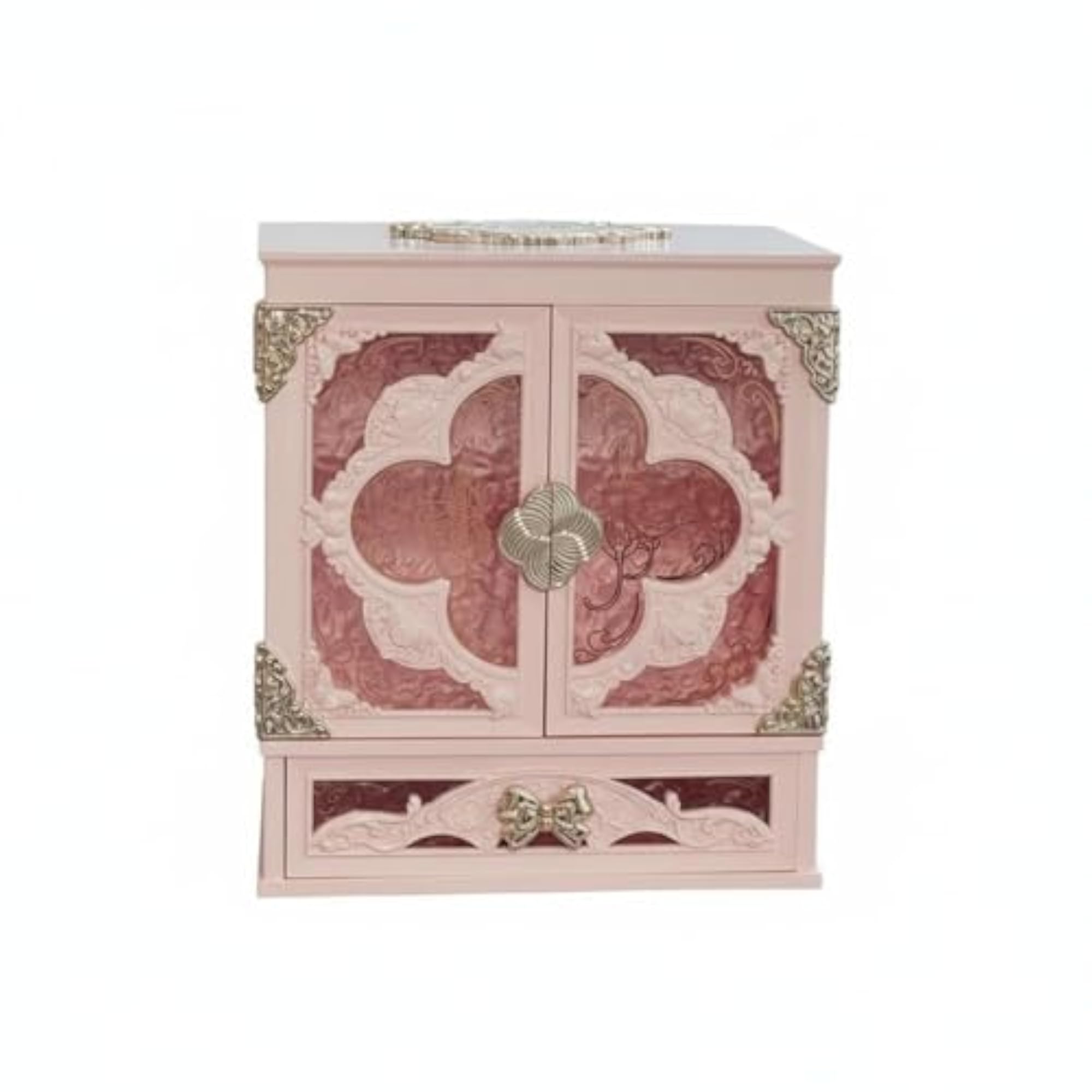 Large Capacity LED Makeup Organizer Mirror with Butterfly Design