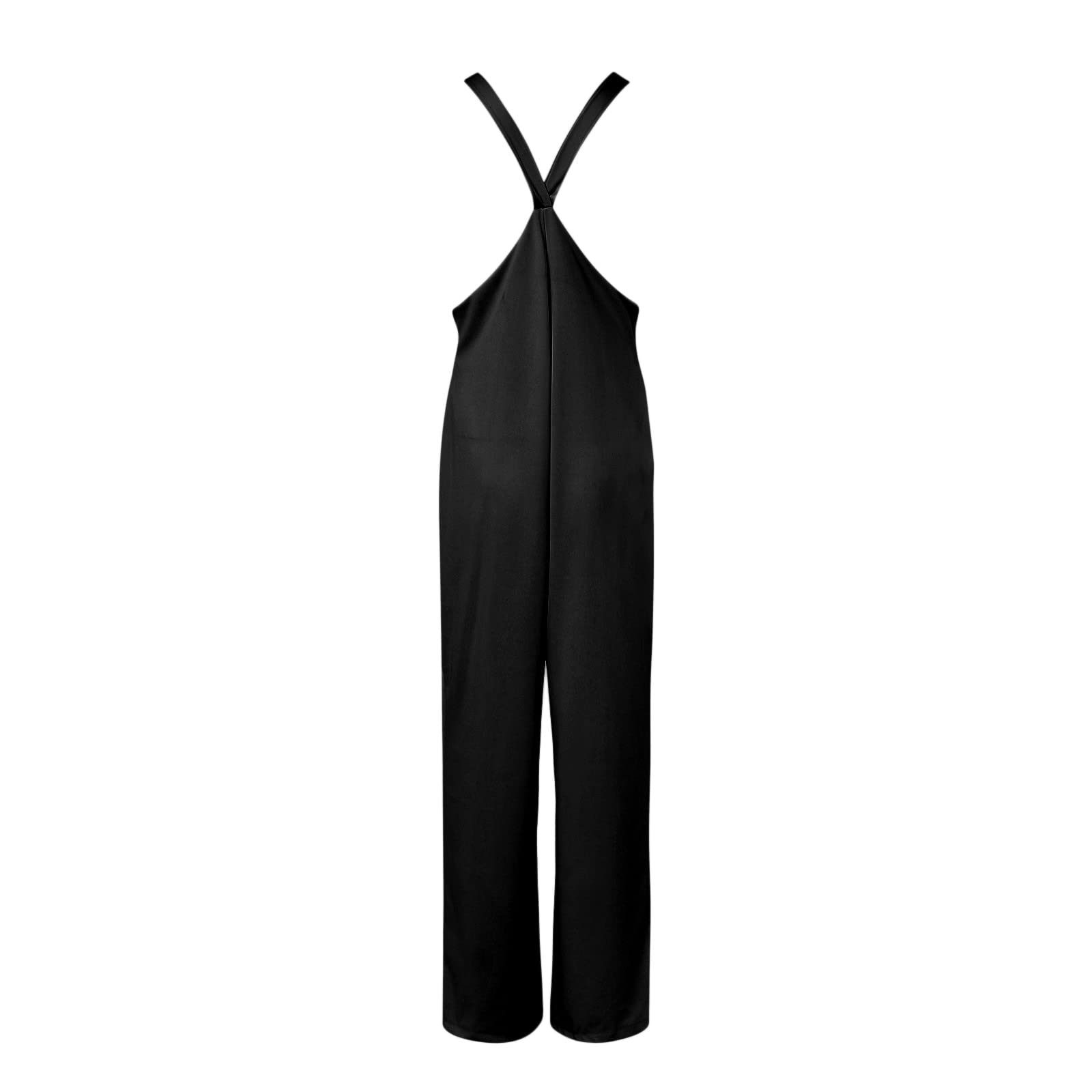 Generisch Peto para mujer, vaqueros holgados, mono largo de verano, pantalones de trabajo, elásticos, informales, monocolor, con bolsillos, pantalones harén, sin mangas, pantalones de chándal