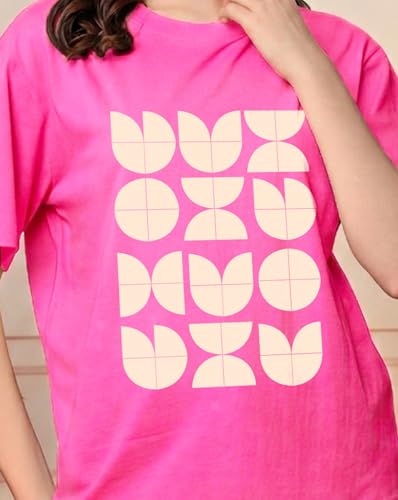 Image of Women's Half Sleeve Oversize Tshirt Graphic Printed Round Neck T-Shirts for Women