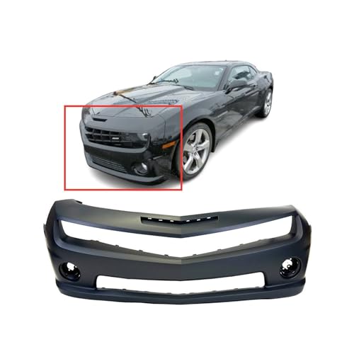 Image of FitParts Compatible with Chevrolet Camaro 2010-2013 Front Bumper Cover | Primed, With Fog Light Holes, Coupe /Convertible, SS Convertible, Ready to Paint, OEM 92236547, GM1000905