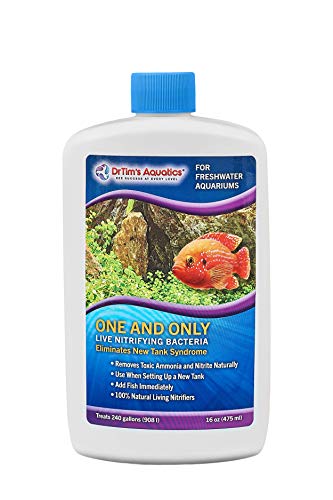 Dr. Tim’s Aquatics Freshwater One & Only Nitrifying Bacteria – for New Fish Tanks, Aquariums, Water Filtering, Disease Treatment – Eco-Friendly Fish Tank Cleaner – Removes Toxins – 16 Oz