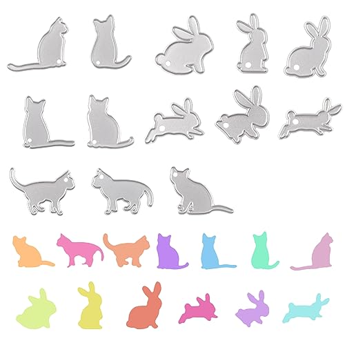 URROMA 13 PCS Rabbit Cat Cutting Dies Metal