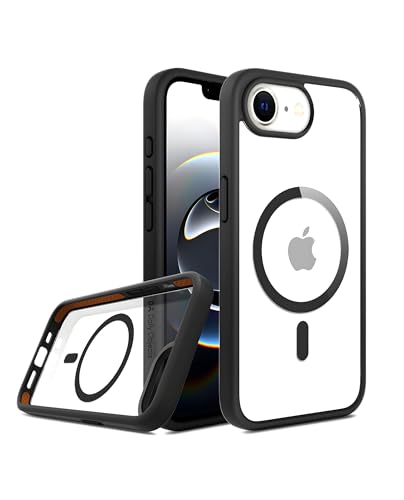 Image of DailyObjects Polycarbonate Case for iPhone 16e Compatible with Mag-Safe Wireless Charging | Black Hybrid Magnetic Armour Slim Shockproof Back Cover