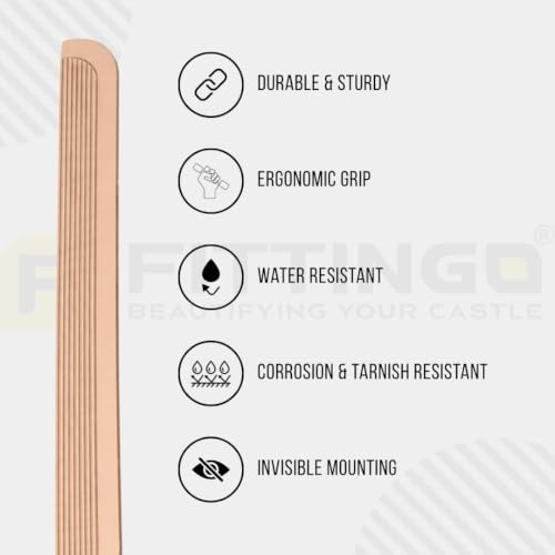 Image of VEZEL Aluminium Knobs for Cabinet /Drawer Knobs /Wardrobe Handle - Modern Cabinet Pull for Wardrobe, Drawer & Furniture, PVD Rose Gold, 160mm - Pack of 1- | 3 Years Warranty |