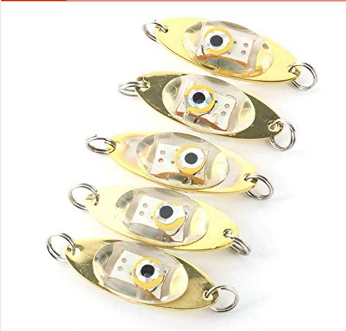 WINCSPACE Mini Bright LED Deep Drop Underwater Diamond Fishing Flashing Light Bait Lure Squid Durable Practical Tool 42.5cm (Mix colour3 5pcs)