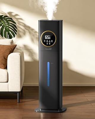 LACIDOLL Humidifiers for Bedroom 500 sq ft, 2.1Gal/8L Humidifier large room with Night Light & Essential Oil Diffuser, Top Fill Large Room Humidifiers for Home Baby Nursery Office Plants, Black