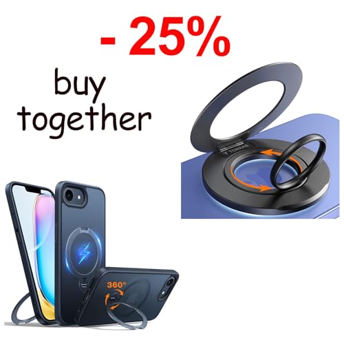 Magnetic Case & Magnetic Phone Grip Ring Holder Kickstand