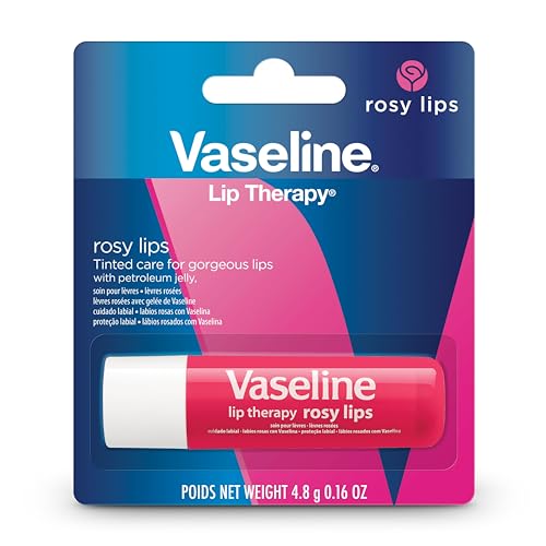 Vaseline Lip Therapy Rosy, Fast-Acting Nourishment, Ideal for Chapped, Dry, or Cracked Lips, Lip Balm Stick, 0.16 Oz (Pack of 3)