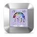LCD Termometr cyfrowy higrometr ekran dotykowy Miernik wilgotności Higrometr Higrometr Stacja pogodowa Indoor Clock (Color : Silver)