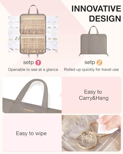 Bolsa de joyas plegable y transparente que evita enredos de collares 5