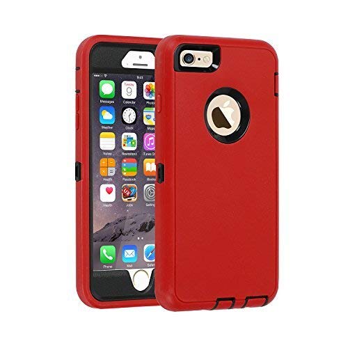 Co-Goldguard Case for iPhone 6s Plus/6 Plus,Heavy Duty [No Screen Protector] 3 in 1 Cover with Screen Bumper Shell for iPhone 6+/6s+ 5.5 inch,Red/Black