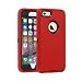 iPhone 6s Plus/6 Plus Case,Heavy Duty Armor 3 in 1 Built-in Screen Protector Rugged Cover Dust-Proof Shockproof Drop-Proof Scratch-Resistant Anti-Slip Shell for iPhone 6+/6s+ 5.5 inch,Red/Black