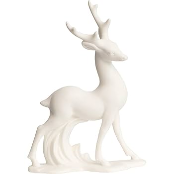 【美品】シカ　鹿　陶器　オブジェ　置物　インテリア　工芸品　美術品　A1054 美品】シカ 鹿 陶器 オブジェ 置物 インテリア 工芸品 美術品 A1054