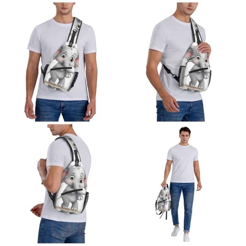 Bolso cruzado con elefante para hombres y mujeres miniatura 7