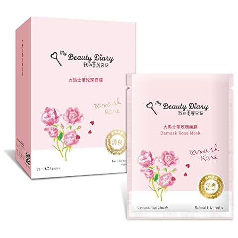 My Beauty Diary-Damask Rose Facial Mask, Softening and Brightening Collagen Essence Face Sheet Mask for Natural Look(8 Combo Pack) Cover