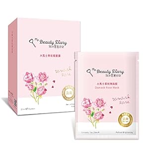 My Beauty Diary-Damask Rose Facial Mask, Softening and Brightening Collagen Essence Face Sheet Mask for Natural Look(8 Combo Pack)