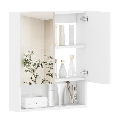 3 Shelves Bathroom Mirror Cabinet,Wall Mounted Bathroom Cabi