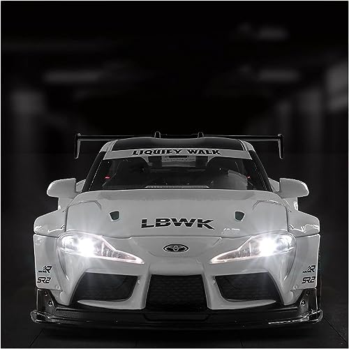 Image of DEOXY Toyota Supra 1:24 Scale Gr Lbwk Model Diecast Metal Pullback Toy Car With Openable Doors & Light, Music Boys Car For Kids Best Toys Gifts Toys,Black