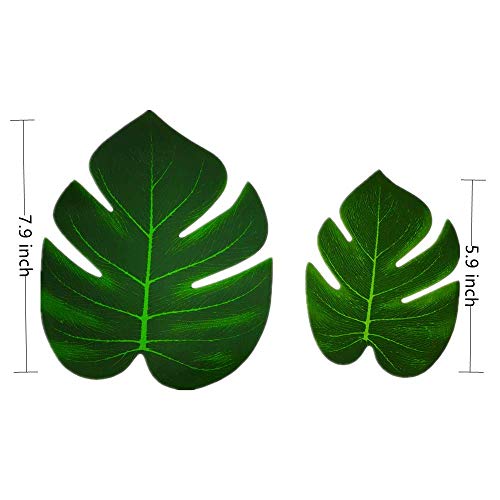 Luoshaoru Artificial Palm Leaves 36Pcs Fake Green Leaf,Faux Monstera Leaves Tropical Faux Leaves For Safari Jungle Hawaiian Luau Party Table Decoration Wedding Birthday Theme Party #TOP5