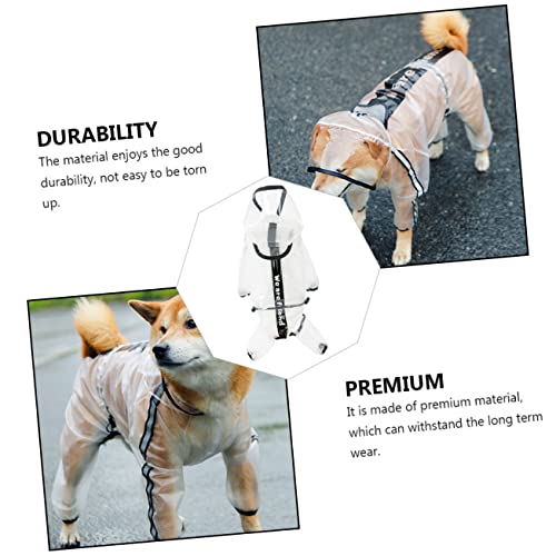 WOONEKY Hunderegenmantel mit Kapuze Reflektierend Strapazierfähiges Material Outdoor Regenbekleidung für Kleine Hunde (XL Rückenlänge 41,5cm