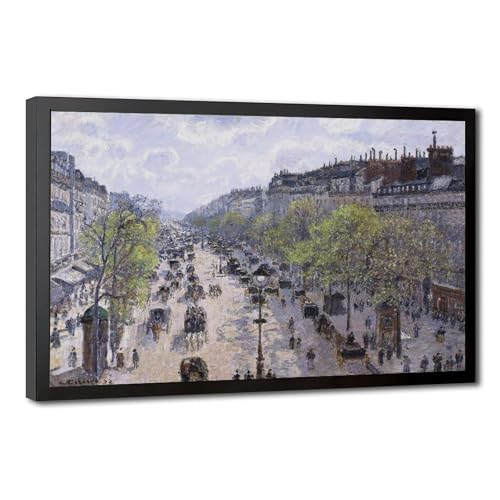 Camille Pissarro Poster Paris Boulevard Montmartre Impression sur toile avec cadre 20x30 cm