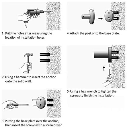 Miniatura 7 de GERZWY Gancho para ropa de baño, color negro mate, SUS 304, de acero inoxidable, para baño, cocina, garaje, resistente, contemporáneo, estilo hotel,