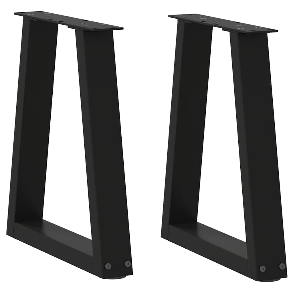 Gambe per tavolo da centro a V, 2 pezzi, nero, 28 x 42-43,3 cm, in acciaio