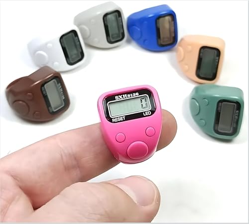 Image of Digital Finger Tally Counter with LCD Display, Portable Hand Click Counter for Prayer, Chanting, Gym, Counting, Stitching, Meditation, Automatic Tasbeeh Counter with Reset Button (506 Led-Black)