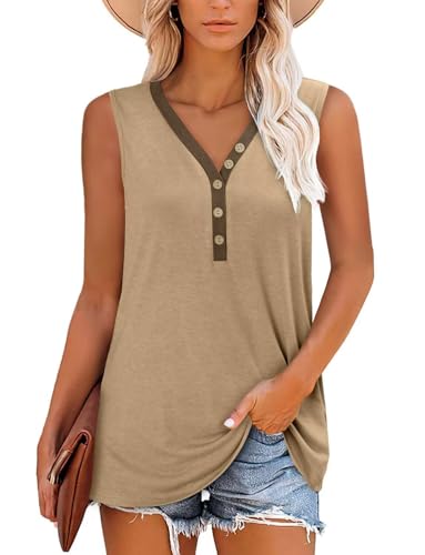 KISSMODA Womens Boho Tops for Summer Sleeveless Tanks Loose Fit Casual Blouse Daily Shirts for Leggings (S-3XL)