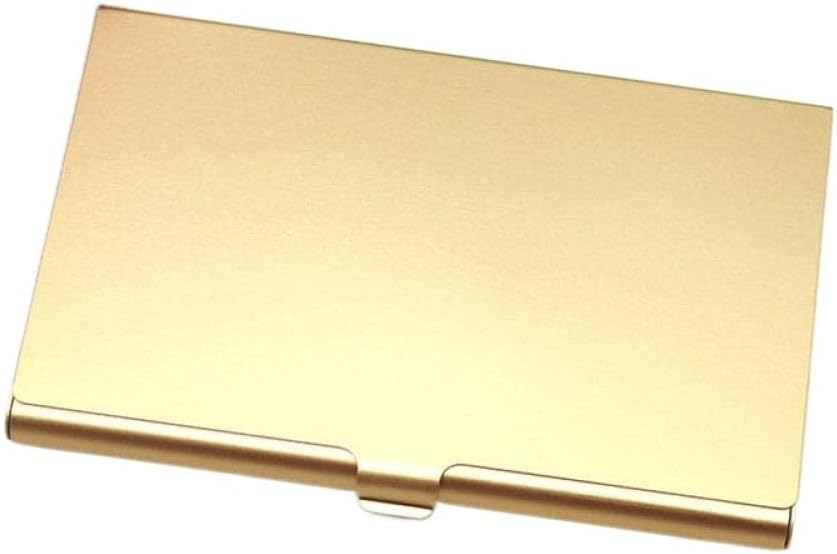 Business Card Case Metal Wallet Aluminum Mult-Card Automatic Creative Men Solid Color Anti-Theft Cover Credit Holder Box(Golden)