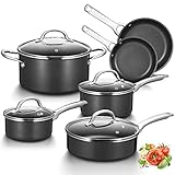 Induction Cookware 10 Piece, Fadware Pots and Pans Set Nonstick, Oven & Dishwasher Safe Cookware, Ki