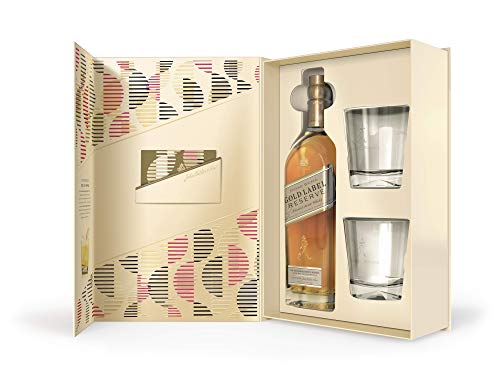 Johnnie Walker Gold Label, Geschenkpackung mit 2 GläsernBlended Whisky (1 x 0.7 l)