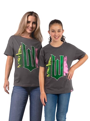 Wicked T-Shirt, Glinda Et Elphaba Tshirt Femme, Haut en Coton pour Femme, T Shirt A Manches Courtes, Gris L