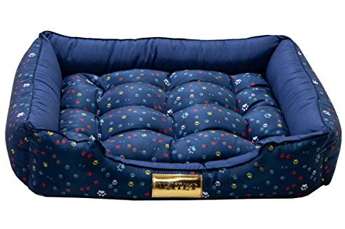 Cama com Colchão Removivel para Cachorro ou Gato Luppet até 5Kg Azul Patinhas M